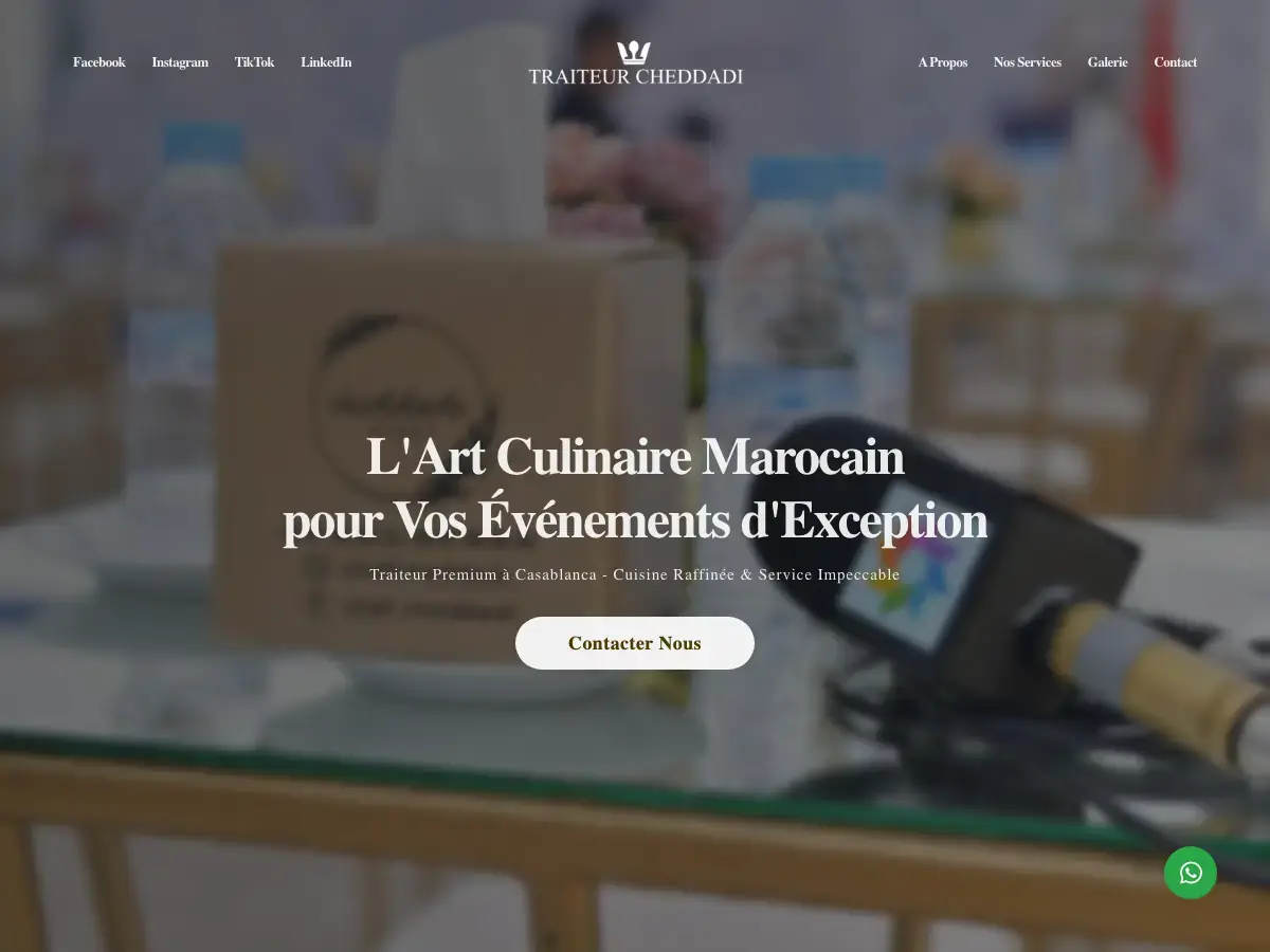 CHEF CHEDDADI - aperçu du site traiteur gastronomique