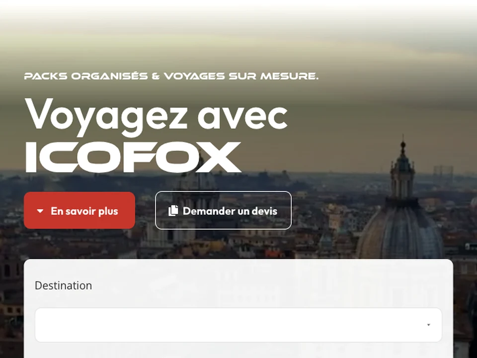 ICOFOX - aperçu du site web dans un écran desktop