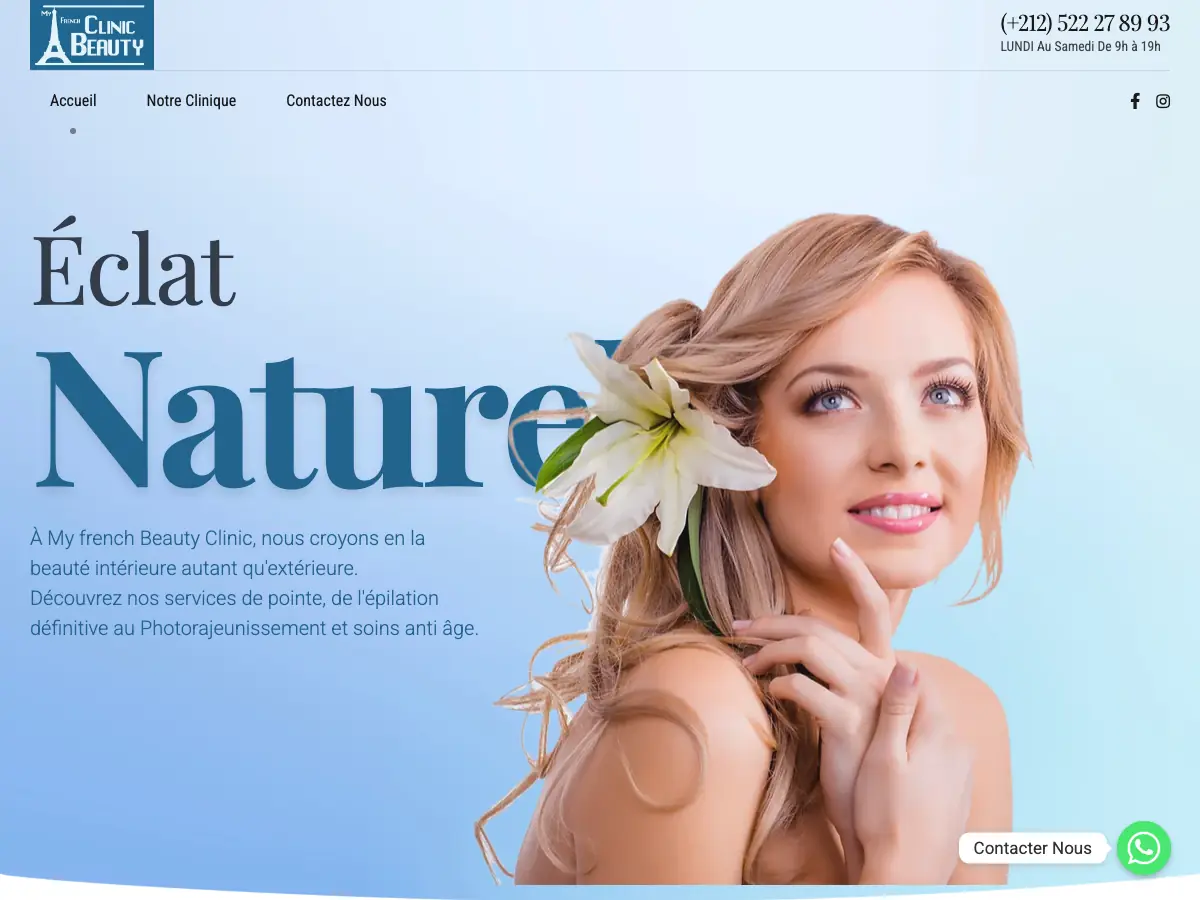 MY FRENCH BEAUTY CLINIC - aperçu du site de clinique esthétique